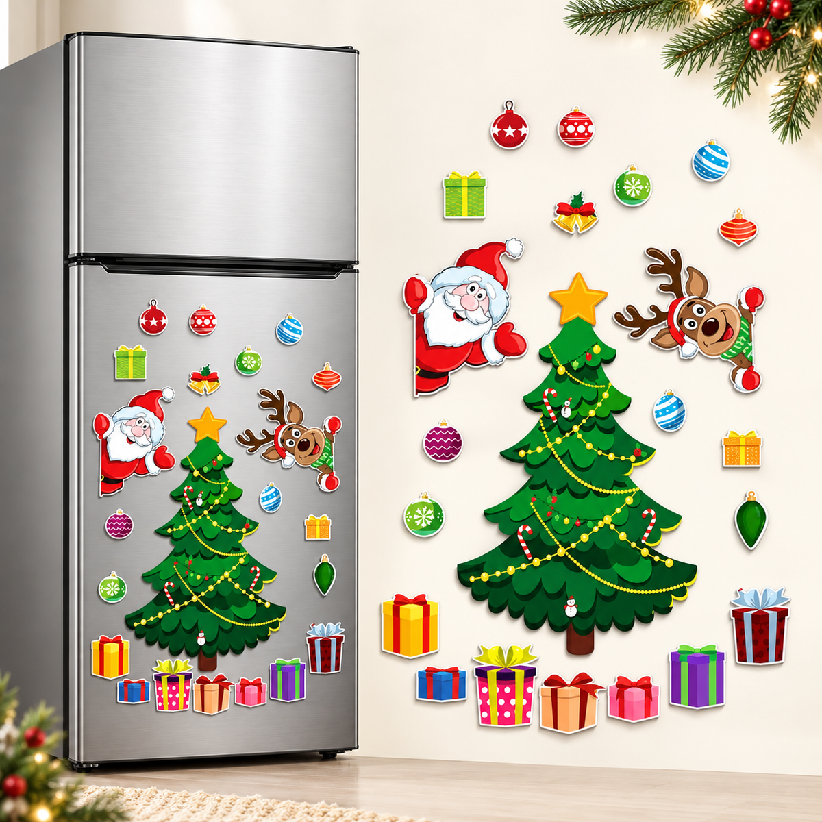 Christmas Refrigerator Magnets Fridge Decorations Set