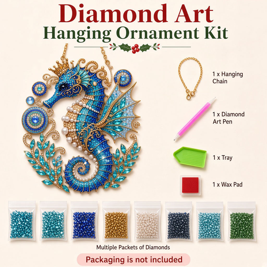 Ocean Seahorse Diamond Art Hanging Ornament Kit