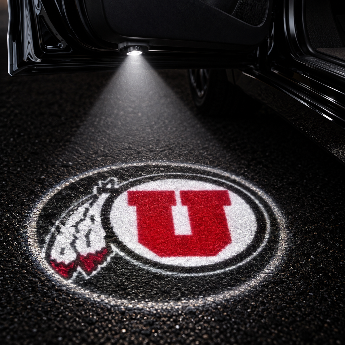 Utah Utes car door projector light design