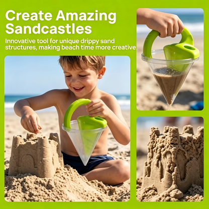 Creative Drip Sandcastle Tool with Anti Slip Handle Beach Sand Sculpture Maker for Kids