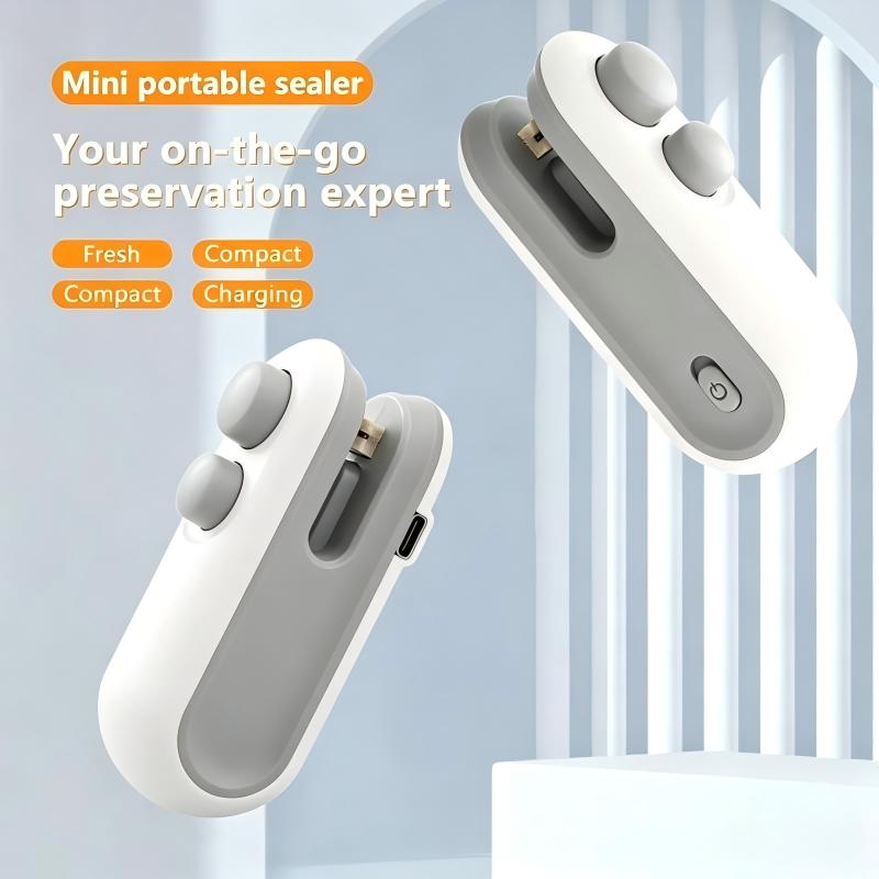 2 in 1 USB Rechargeable Heat Sealer for Snacks Plastic Bags Portable Food Fresh