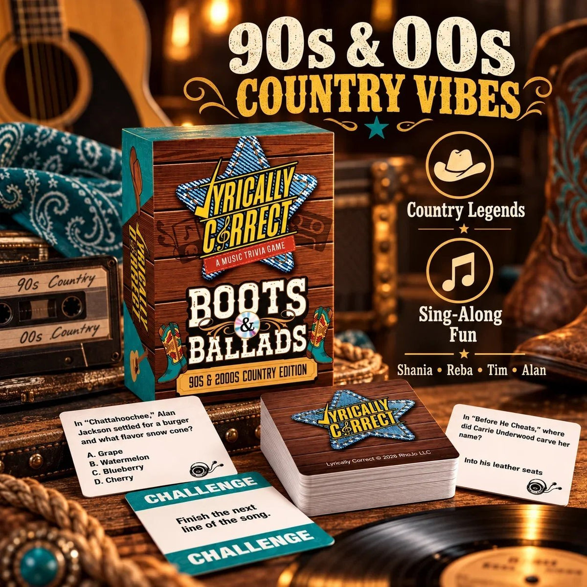 🎤 Lyrically Correct Music Trivia Game Bundle – Country, Hip-Hop, R&B & Pop