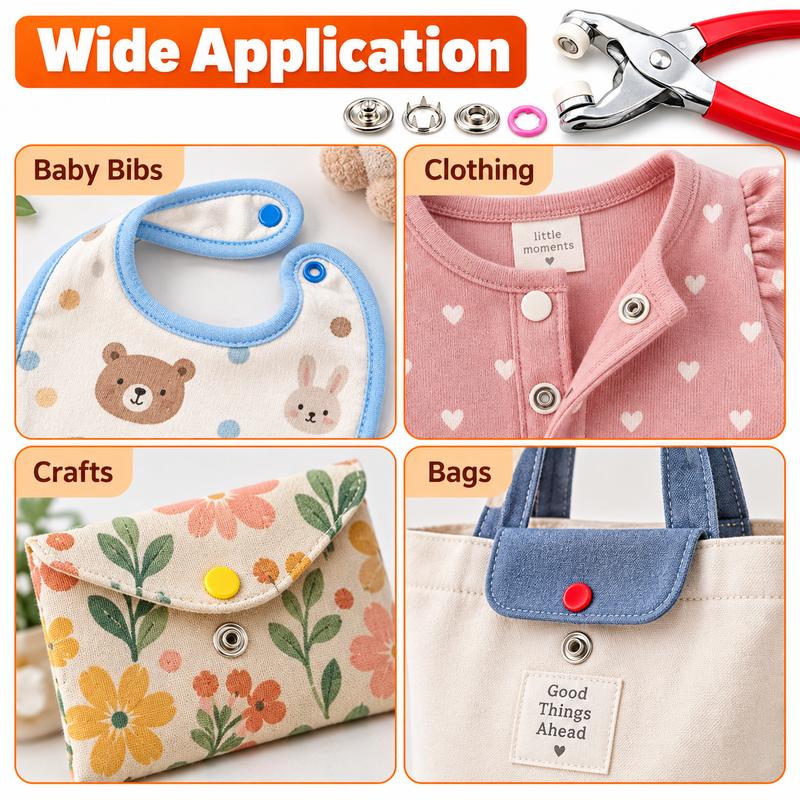 Seamless Stitching Sewing Kit-100Pcs Invisible Colored Metal Buckle & Manual Pressure Pliers 🔧