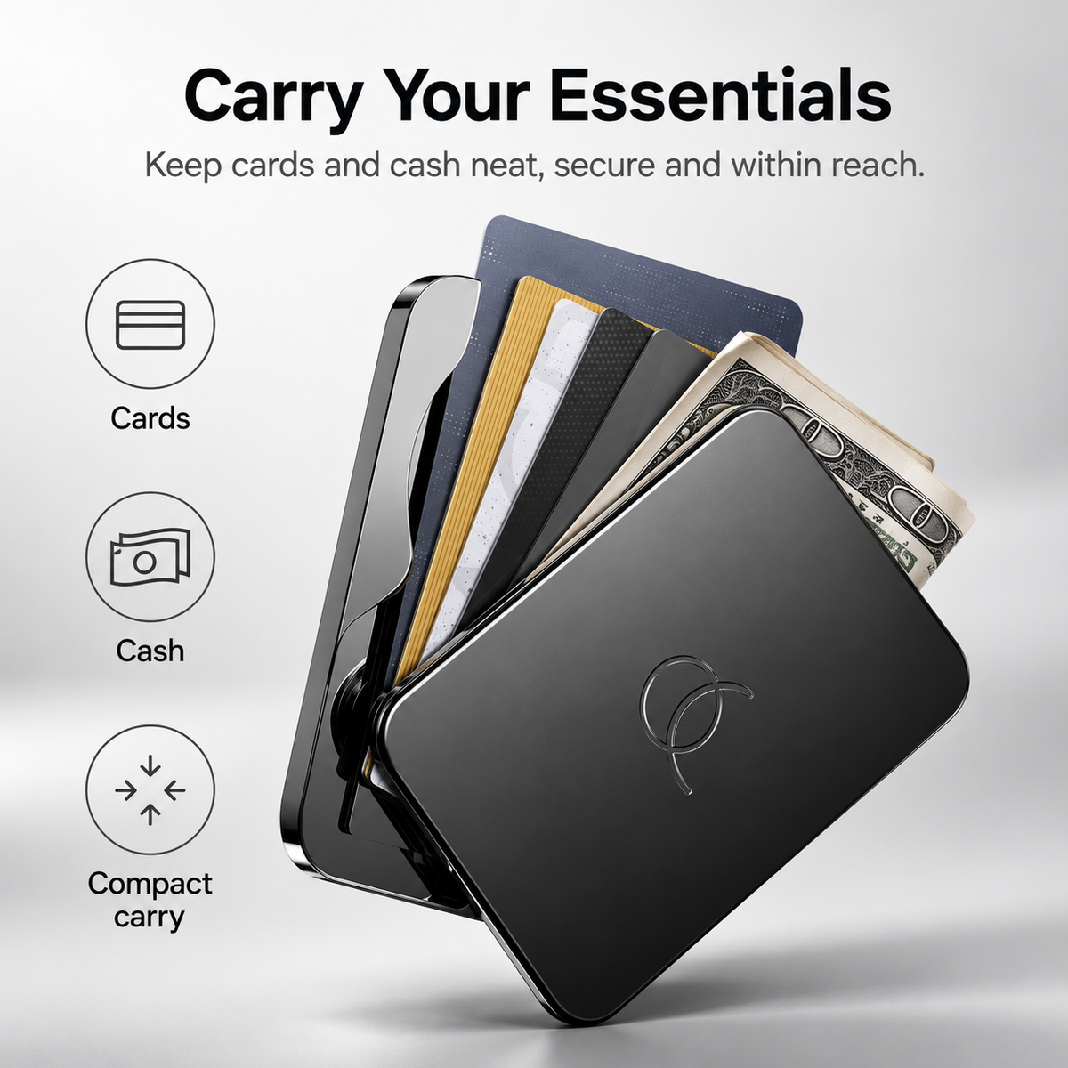 🧲 Magnetic Slim Metal Wallet ⚡ Quick Card Access & Snap-On Card Holder