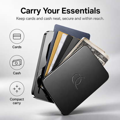 🧲 Magnetic Slim Metal Wallet ⚡ Quick Card Access & Snap-On Card Holder