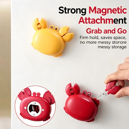 Crab Shape 3 in 1 Magnetic Bottle Opener Fridge Magnet with Mini Scissors Box Cutter