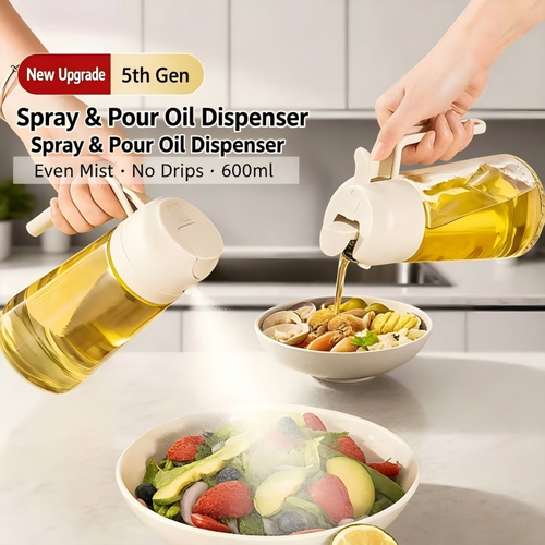2 in 1 Oil Sprayer and Pourer Bottle for Olive Oil Vinegar Cooking