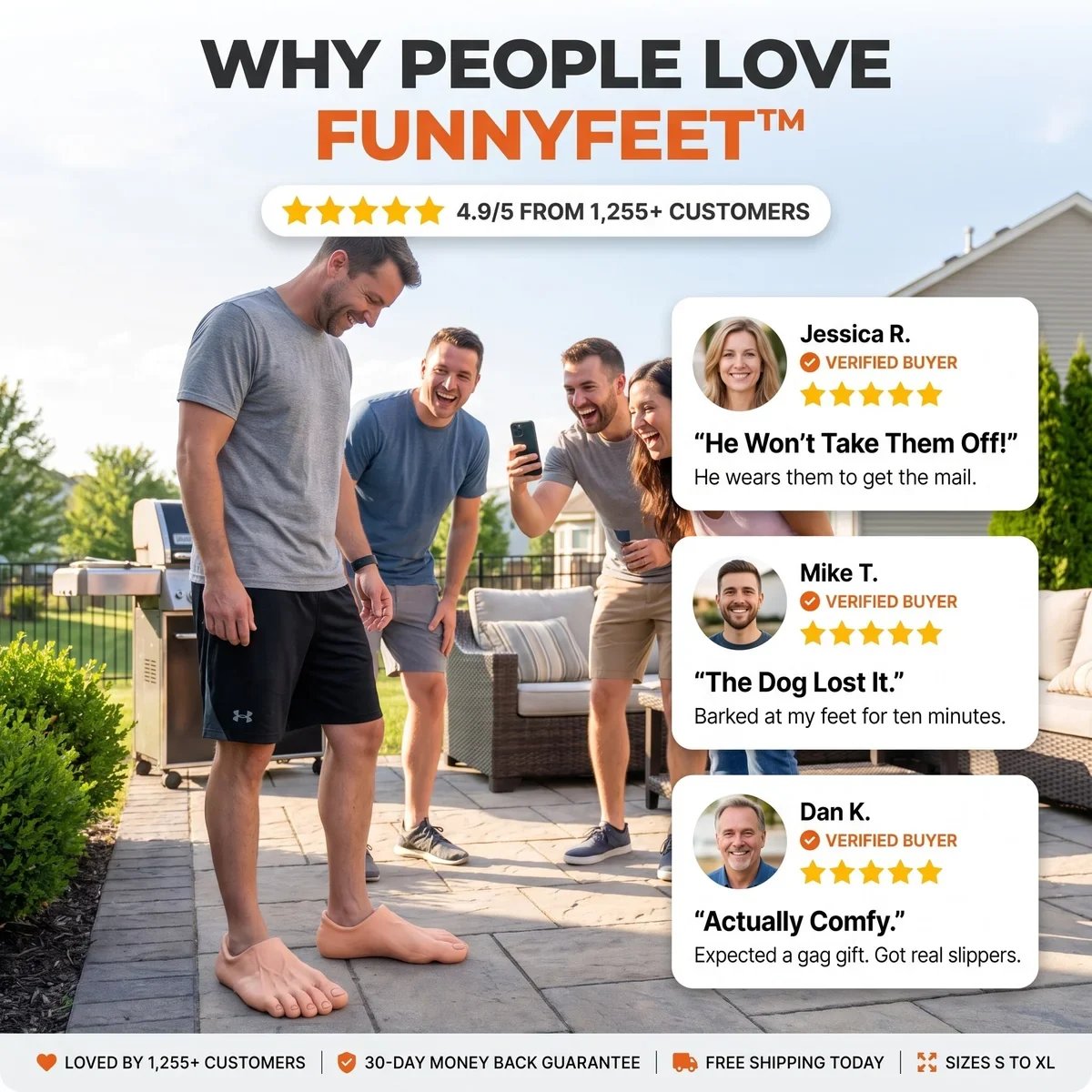 🔥 Last Day 49% OFF – Barefoot Prank Slippers