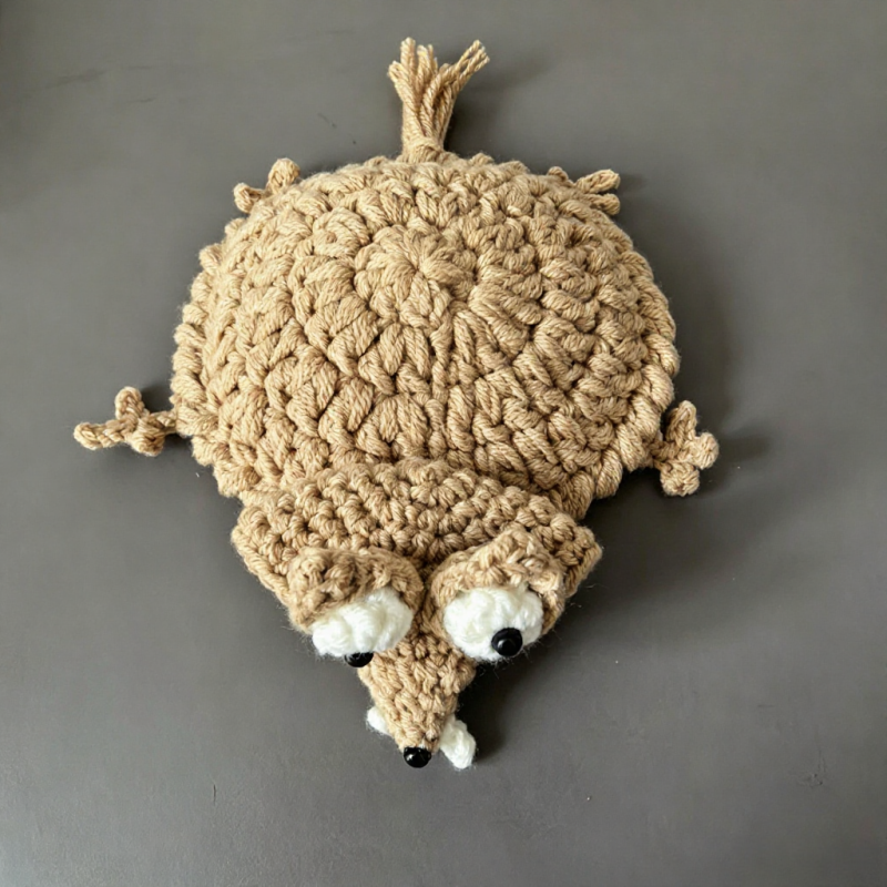 Hand Crochet 3D Squirrel Coaster, Cute Decor & Coffee Lover Gift