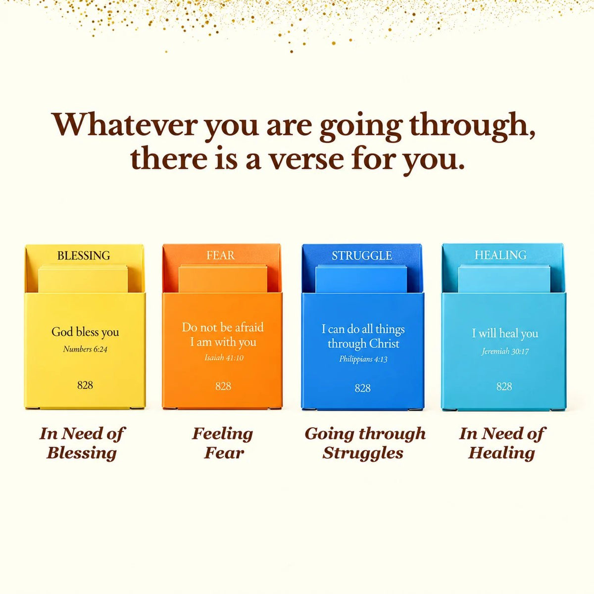 ✝️🙏828 Verse Box Read Me When You Need Comfort – 108 Bible Verse Cards With 108 Complete Devotionals & Prayers, Thoughtful Christian Gift Set🎁