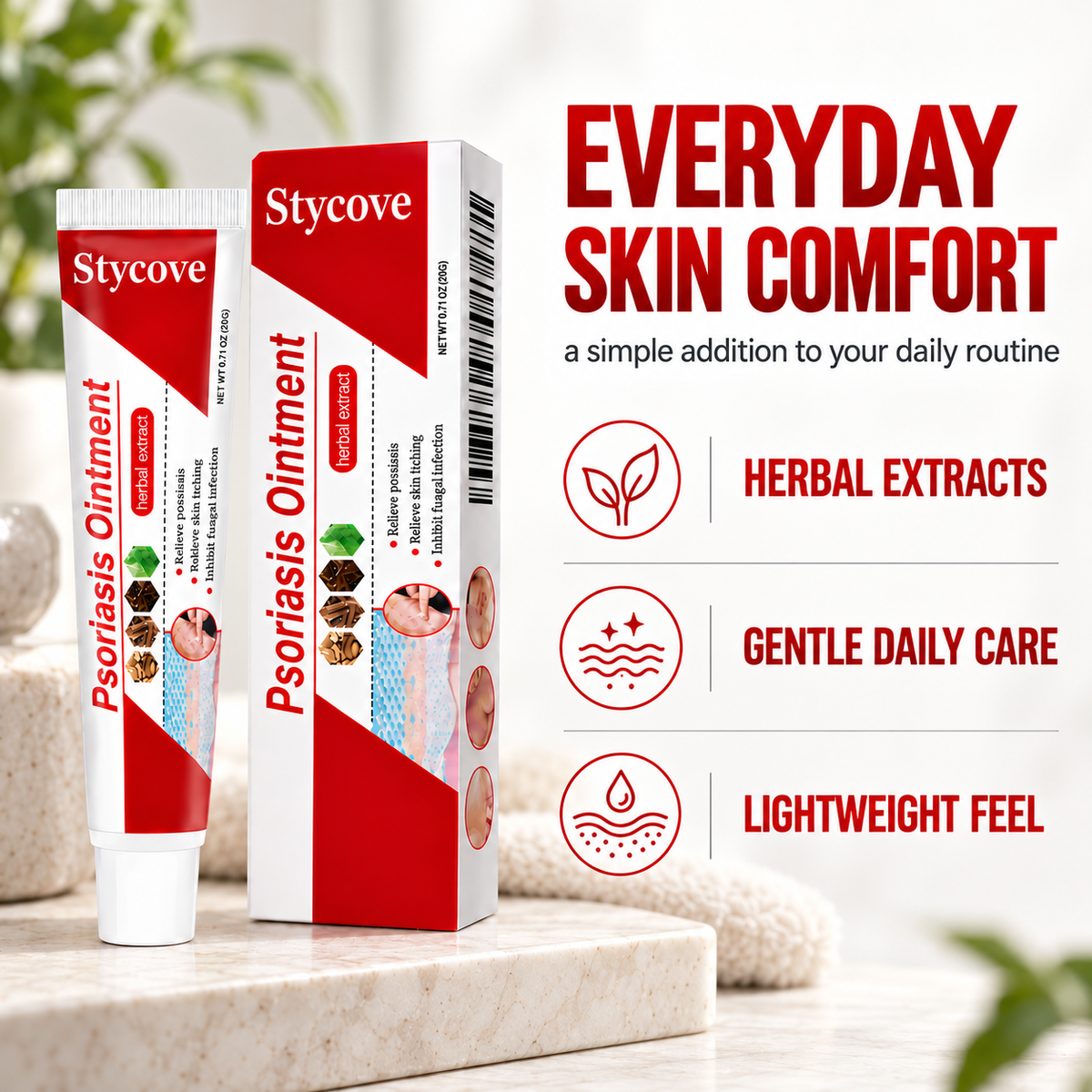 Stycove Botanical Skin Relief Ointment for Dry, Itchy & Flaky Skin