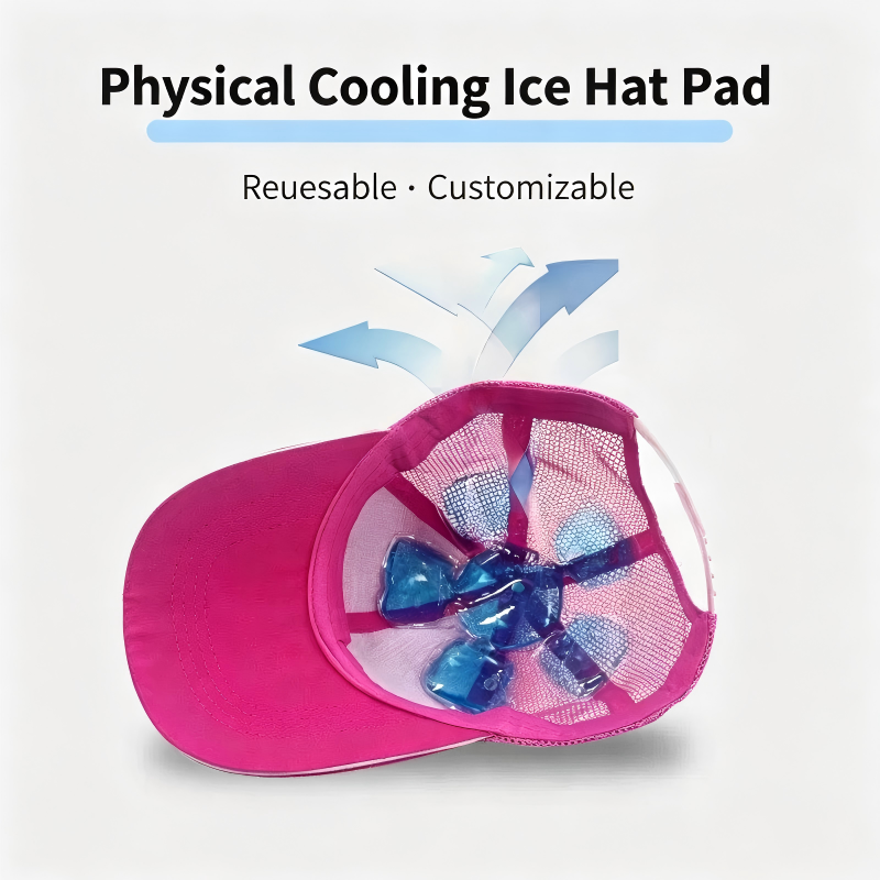 Reusable Gel Ice Pad for Head Cooling Summer Heat Relief Hat Helmet Cooler