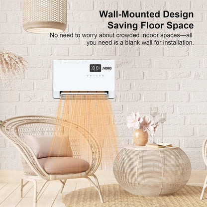 Black Friday Early Bird Deals-Wall-Mounted Space Heater with Thermostat and Remote Control