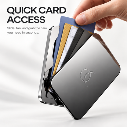 🧲 Magnetic Slim Metal Wallet ⚡ Quick Card Access & Snap-On Card Holder