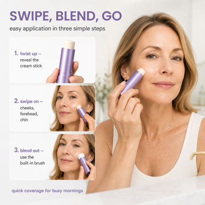 ❤️2 in 1 Color Changing Foundation Stick – The stick that makes mature skin glow again