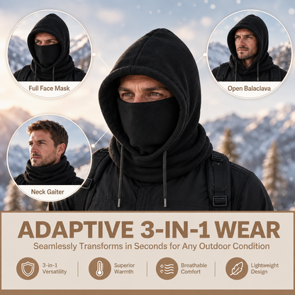 49% OFF! 🔥3-in-1 Warm Winter Sherpa Hood – Face & Neck Protection