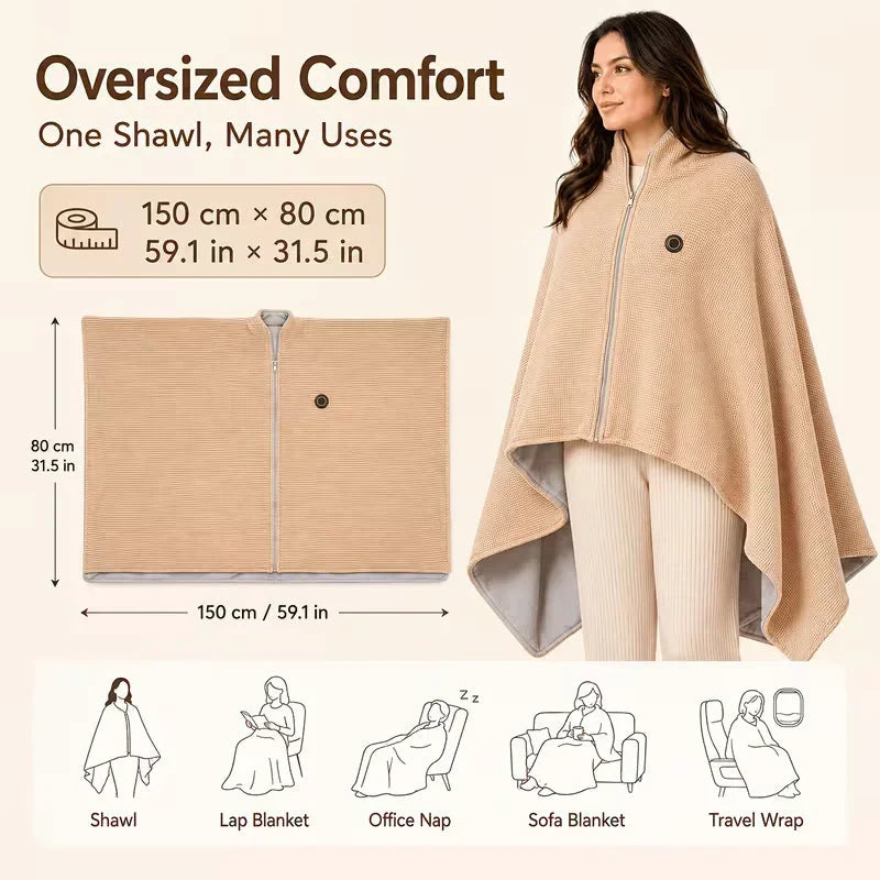 ✨ 50% OFF ENDS TODAY! 🔥 Cozy Heated Wearable Shawl