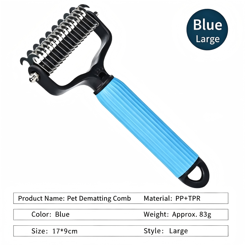Double Sided Stainless Steel Detangling Comb for Pets Shedding Matting Removal Tool