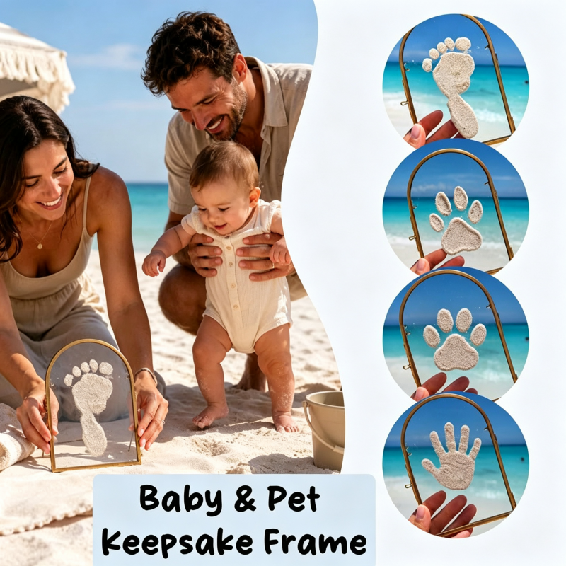 Tabletop Standing Sand Footprint Display Frame