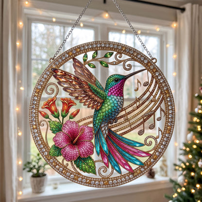 Musical Hummingbird Diamond Art Hanging Ornament Kit