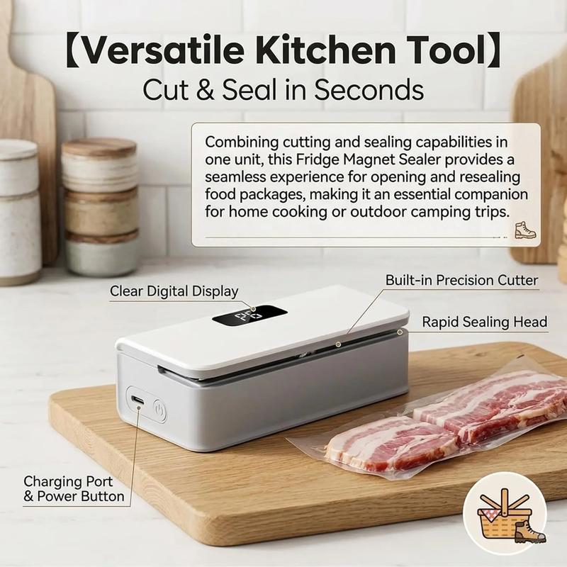 🔥 Early Black Friday Deal🔥Rechargeable Mini Bag Heat Sealer-Cutter with 3.94'' Heating Strip