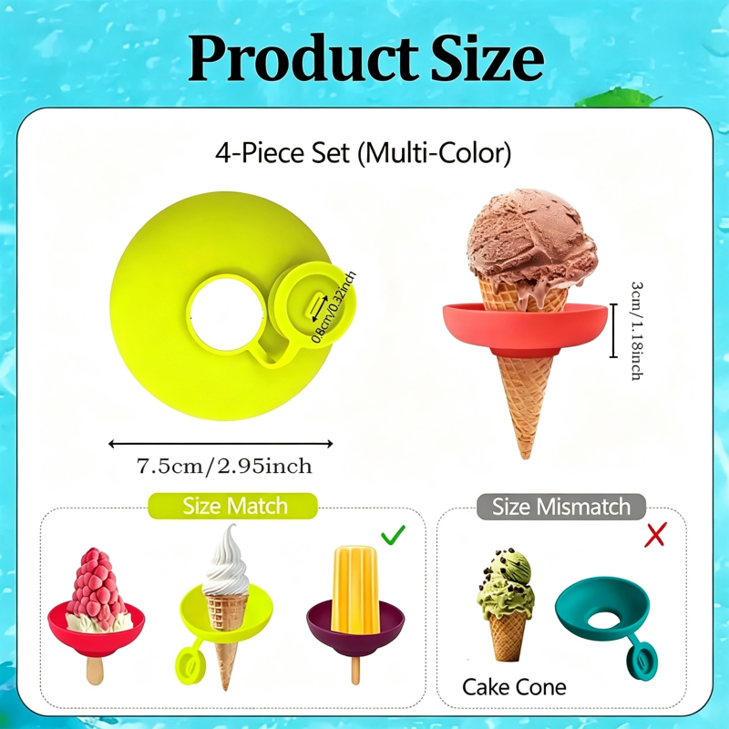 Silicone Drip Catch Popsicle Holder, Anti-drip Ice Cream Cone Drip Catcher for Kids