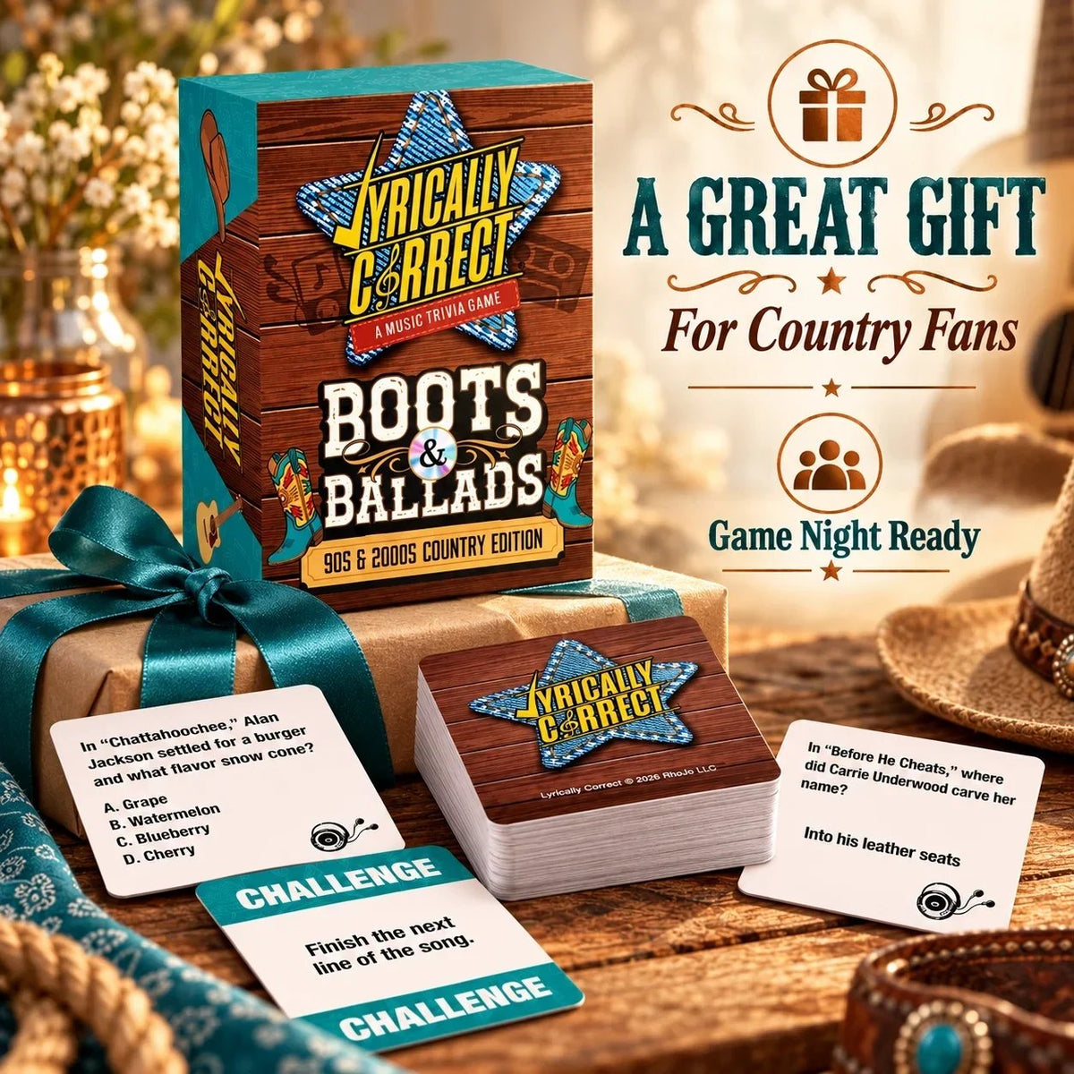 🎤 Lyrically Correct Music Trivia Game Bundle – Country, Hip-Hop, R&B & Pop