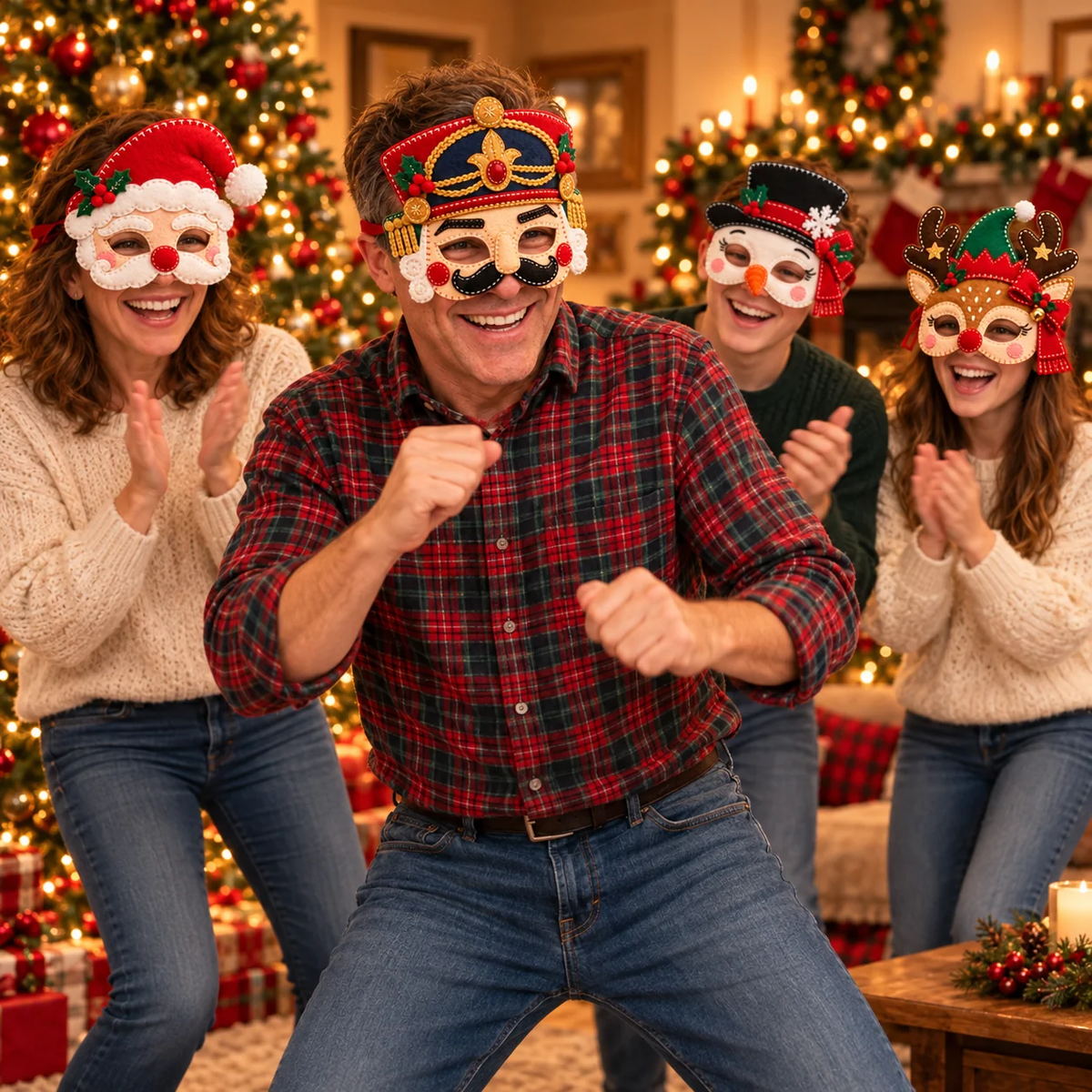 🔥 Handmade Christmas Felt Masks | Cute Holiday Party Costumes & Festive Dress-Up Accessories