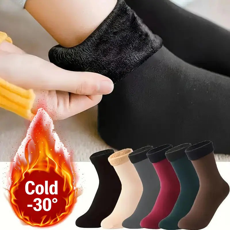 6 Pairs Women's Heavyweight Fuzzy Closed Fast-Heating Underwear Socks🧦