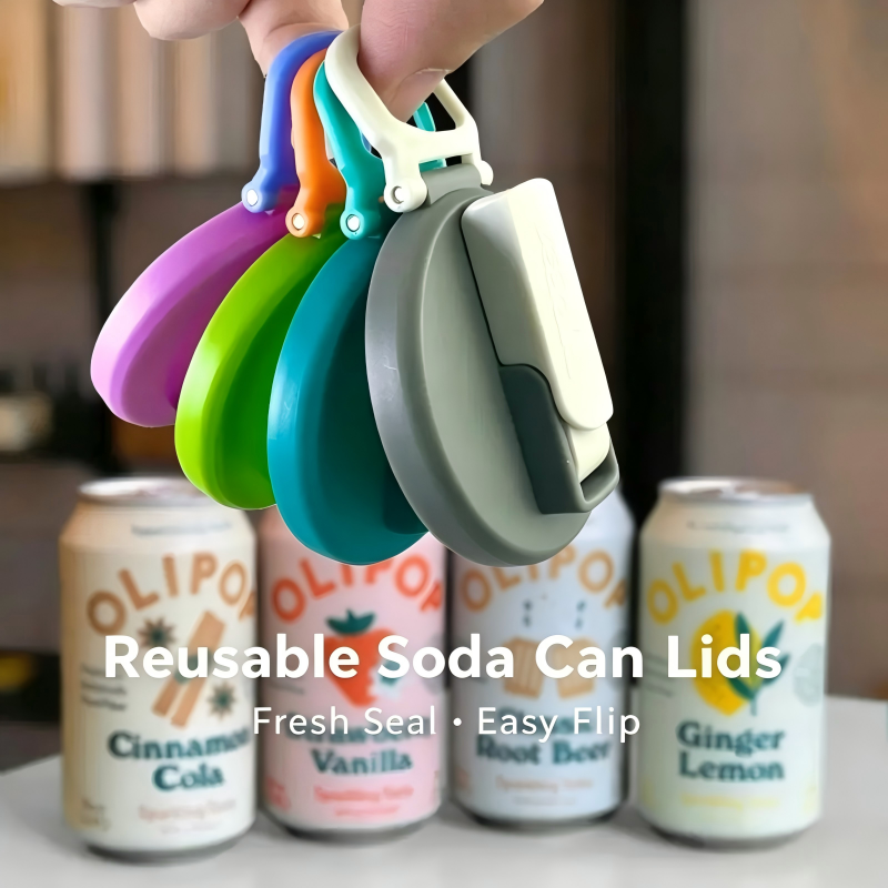 Reusable Soda Can Lids with Silicone Straws BPA Free Drink Covers