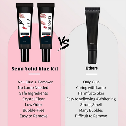 Semi solid glue Upgrade Super Strong Quick drying with remover kit
