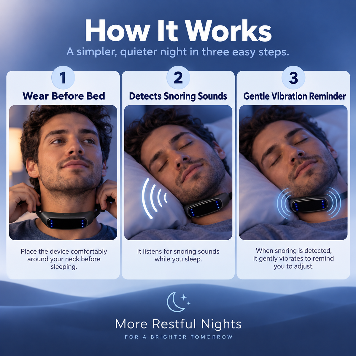 🌙 Smart Anti-Snoring Wearable Device - Intelligent Sound Sensor & Gentle Vibration