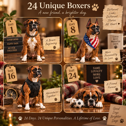🔥Black Friday Deal 🐶24 Days of Boxer Companions — 24 Unique Boxer Dog Collectible Figures