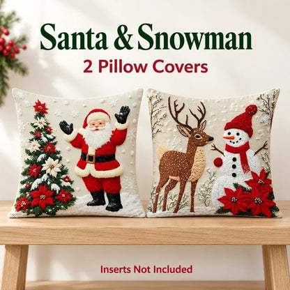 🎄 Christmas Pillow Covers 4-Piece Set — Festive Sofa Makeover