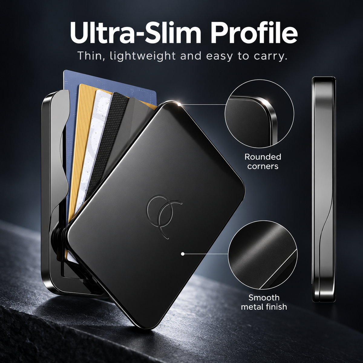 🧲 Magnetic Slim Metal Wallet ⚡ Quick Card Access & Snap-On Card Holder