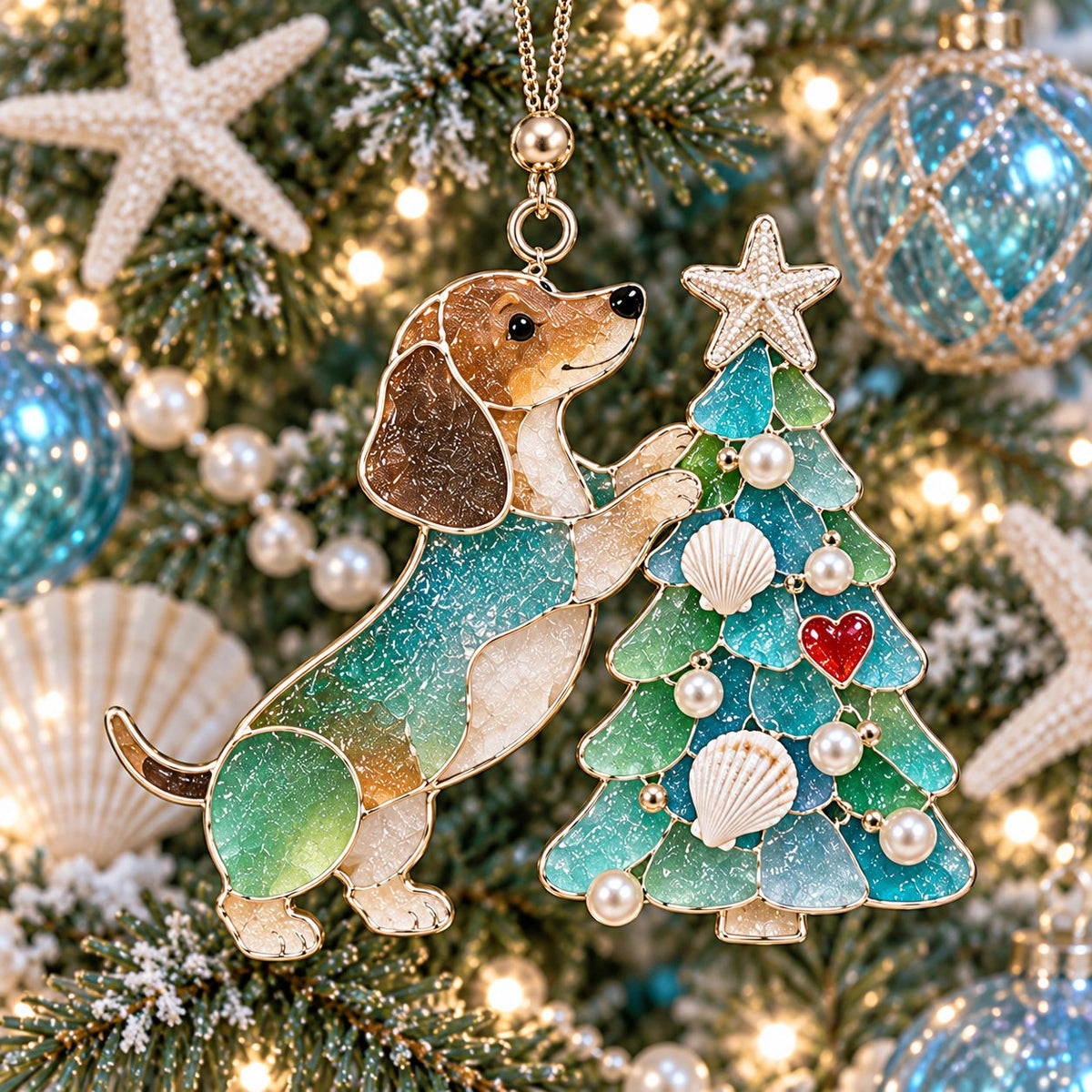 Coastal Dachshund XR2110002CL Christmas Ornament