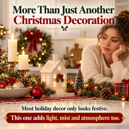 50% OFF🏠 Christmas House Aroma Diffuser – Gentle Mist & Glowing Windows