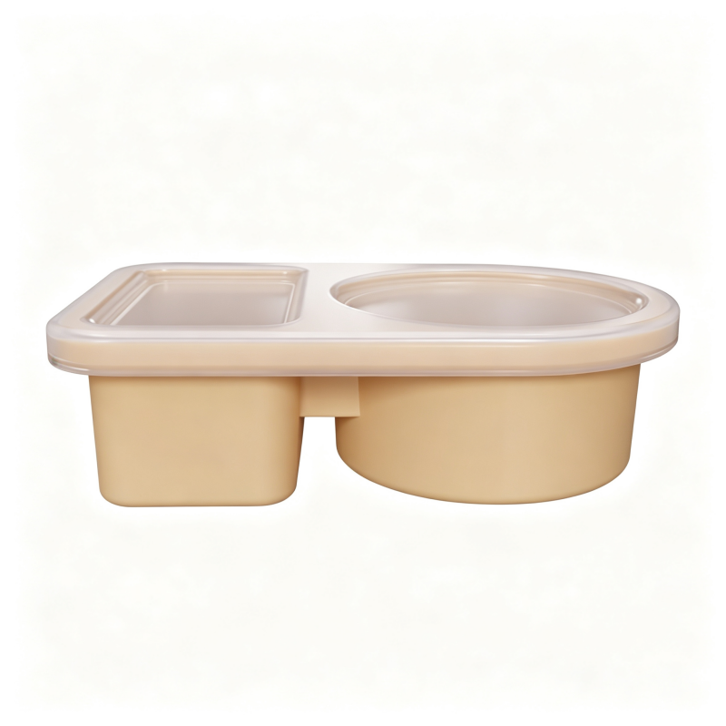 Leakproof Silicone Divided Condiment Cup, Reusable Portable Snack Box for Travel Picnic Kids Lunch