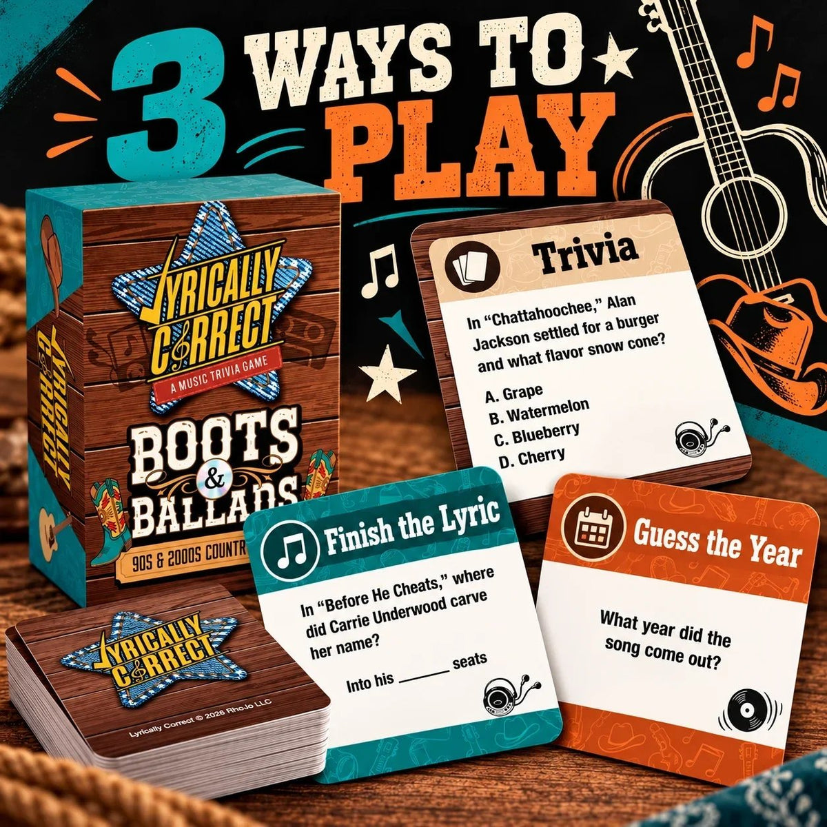 🎤 Lyrically Correct Music Trivia Game Bundle – Country, Hip-Hop, R&B & Pop