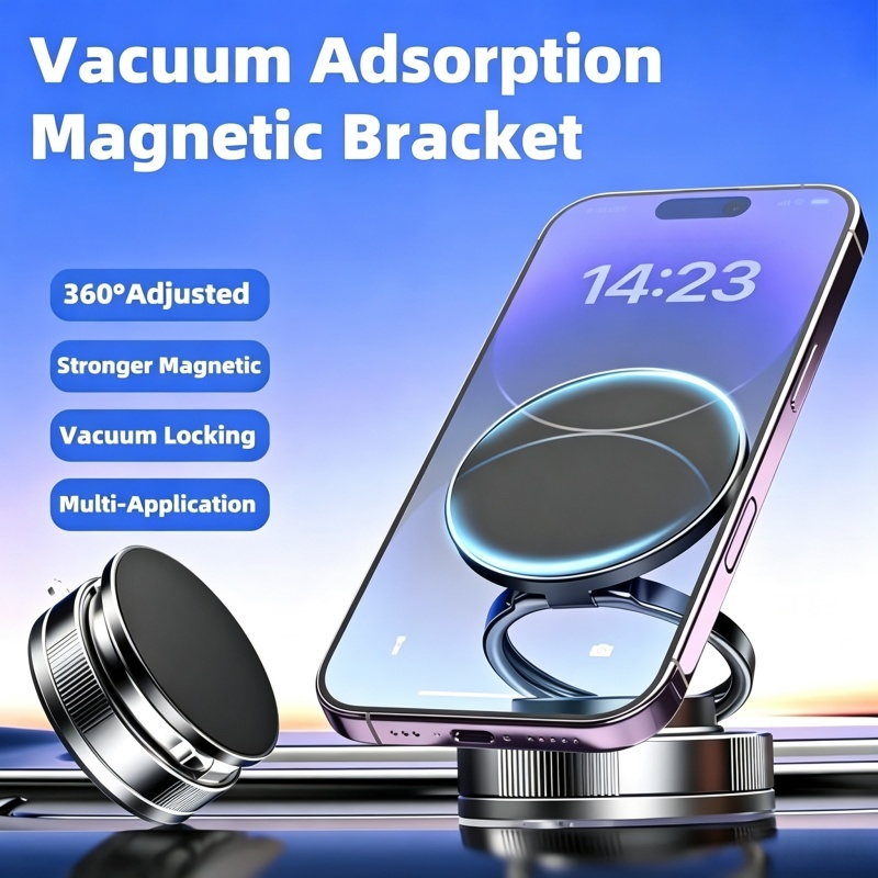 360° Adjustable Vacuum Magnetic Phone Mount for Car Desk Mirror Fit for iPhone
