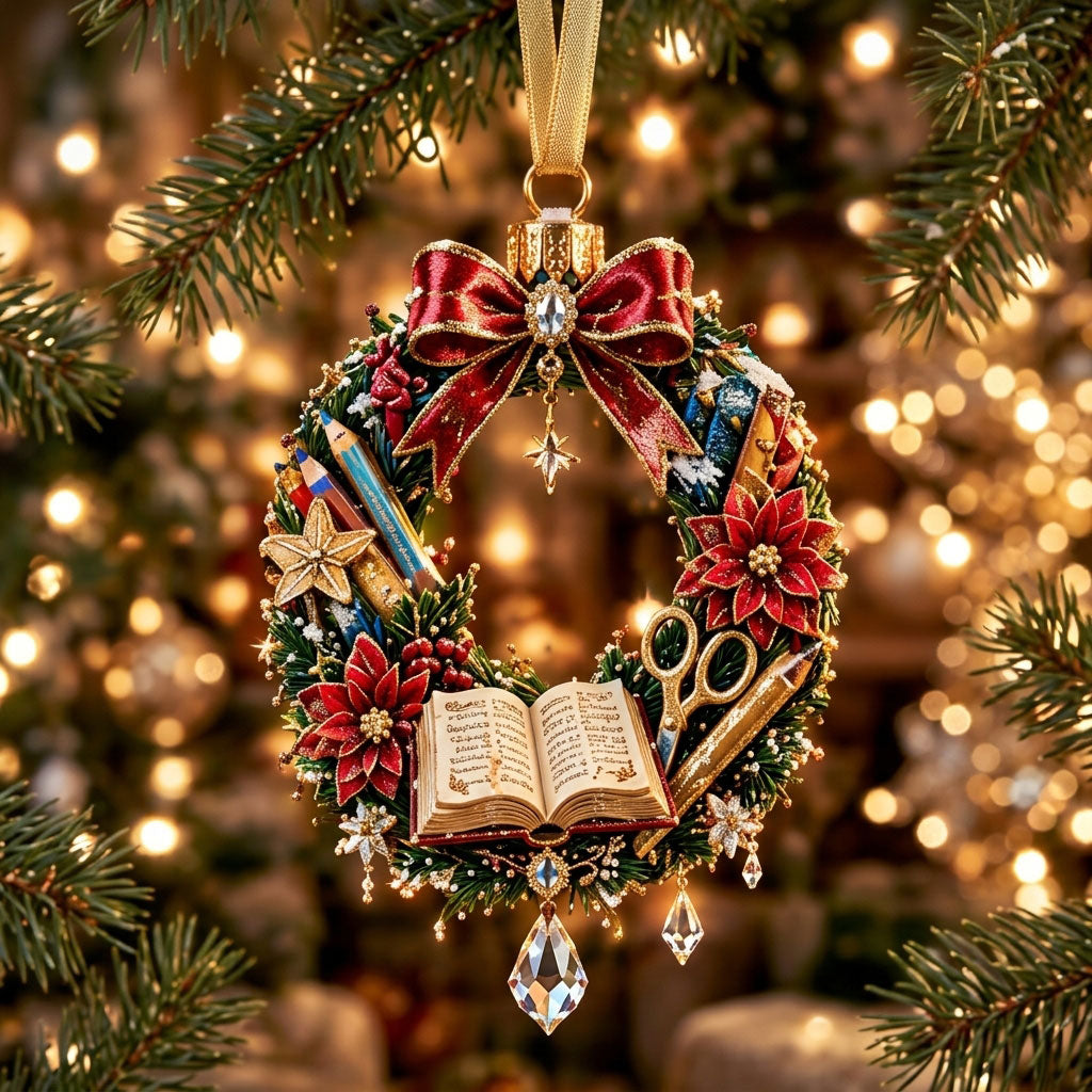 Teachers Wreath XR1710039CL Christmas Ornament