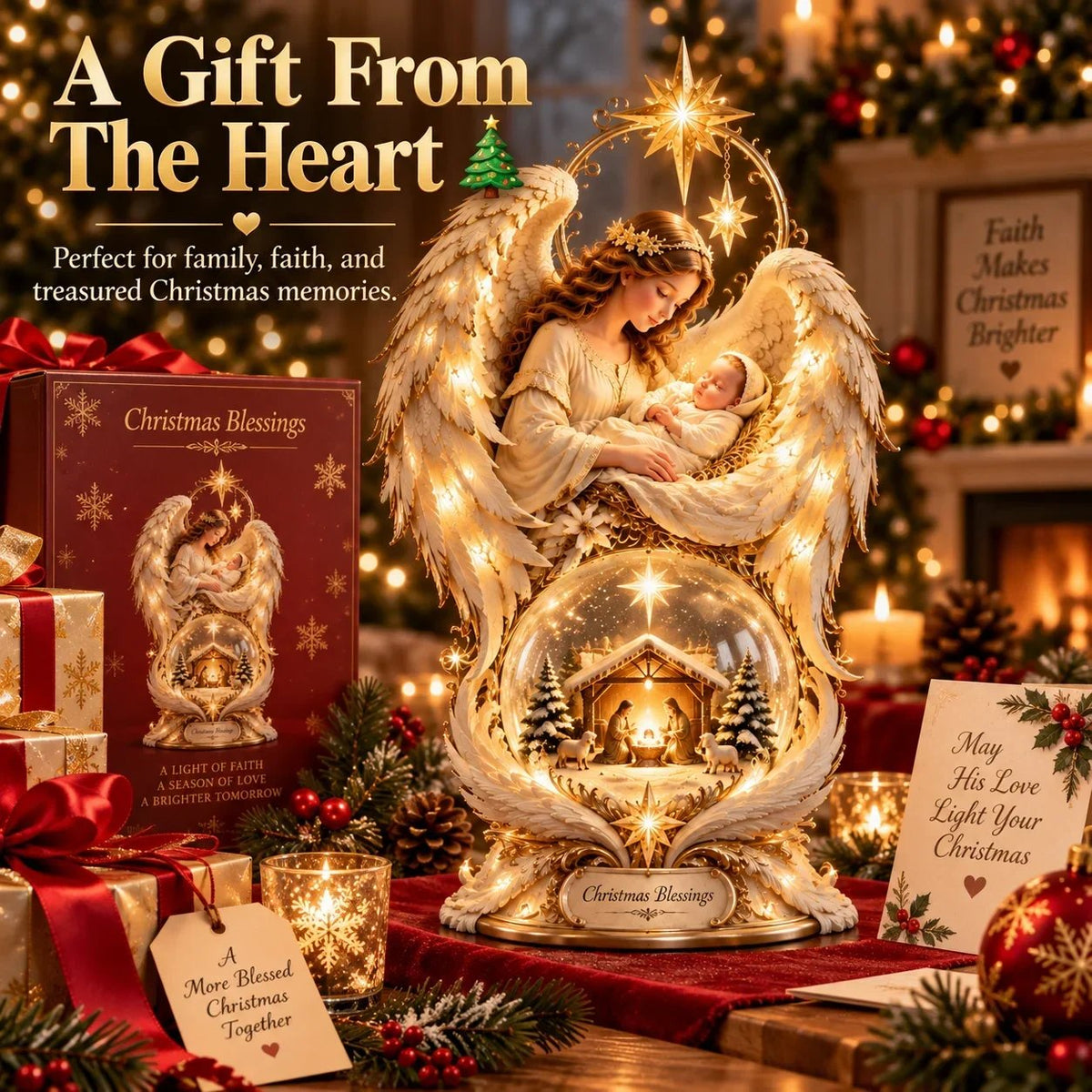 🎉 ✝️ Bring the Holy Night Home – Heavenly Noel Nativity Light
