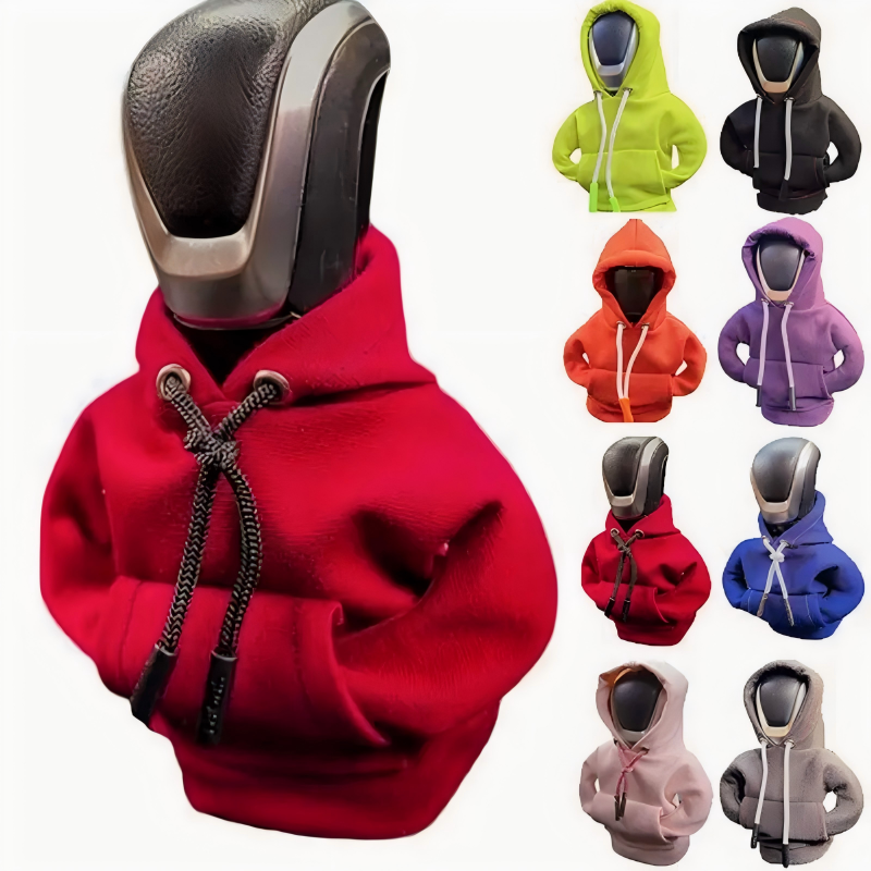 Universal Car Shift Knob Cover Hoodie Cute Interior Decoration Accessory