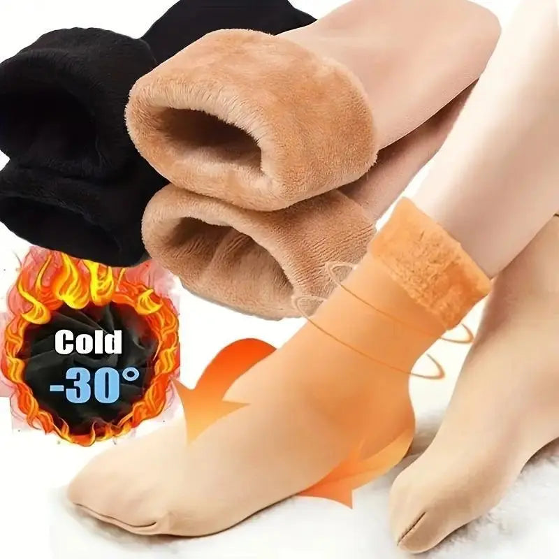 6 Pairs Women's Heavyweight Fuzzy Closed Fast-Heating Underwear Socks🧦