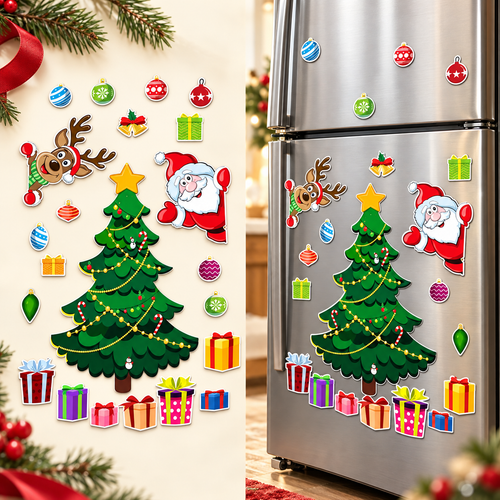Christmas Refrigerator Magnets Fridge Decorations Set