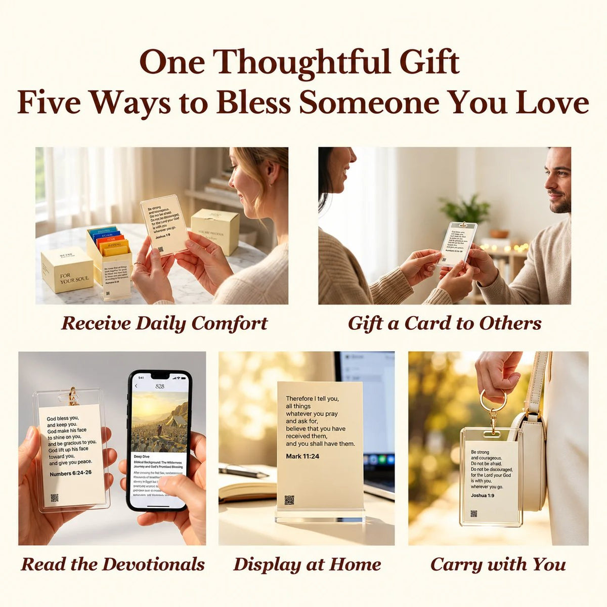 ✝️🙏828 Verse Box Read Me When You Need Comfort – 108 Bible Verse Cards With 108 Complete Devotionals & Prayers, Thoughtful Christian Gift Set🎁
