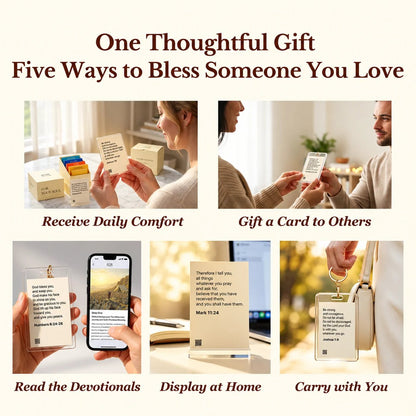 ✝️🙏828 Verse Box Read Me When You Need Comfort – 108 Bible Verse Cards With 108 Complete Devotionals & Prayers, Thoughtful Christian Gift Set🎁