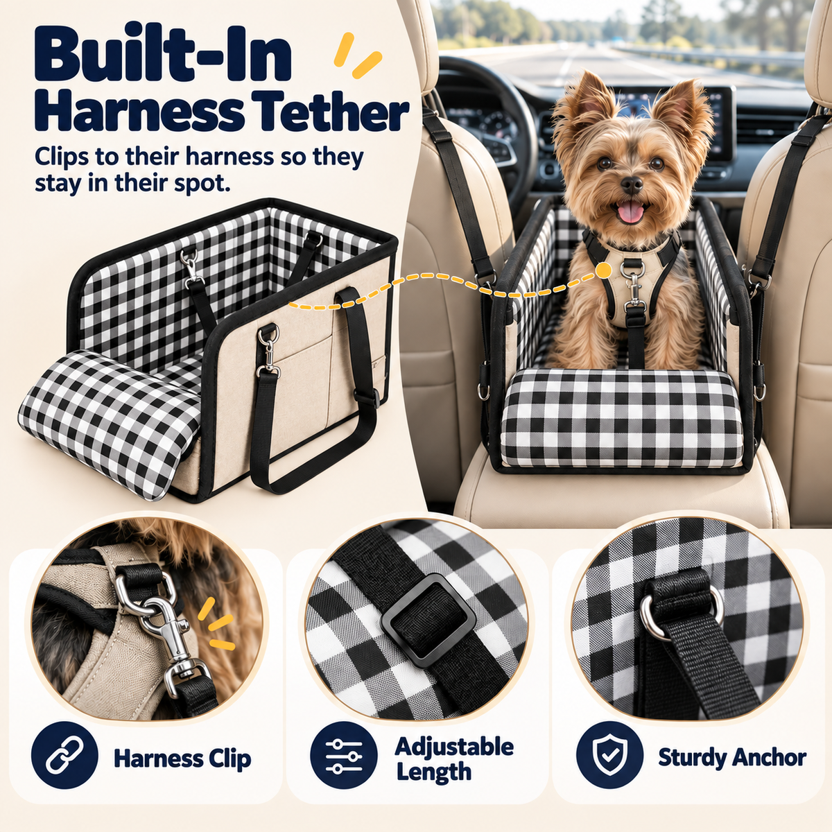 🐾 The Copup Seat™ – Cozy Center Console Car Seat for Small Dogs & Cats