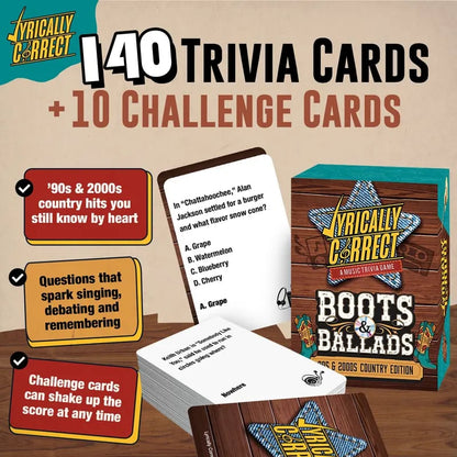 🎤 Lyrically Correct Music Trivia Game Bundle – Country, Hip-Hop, R&B & Pop
