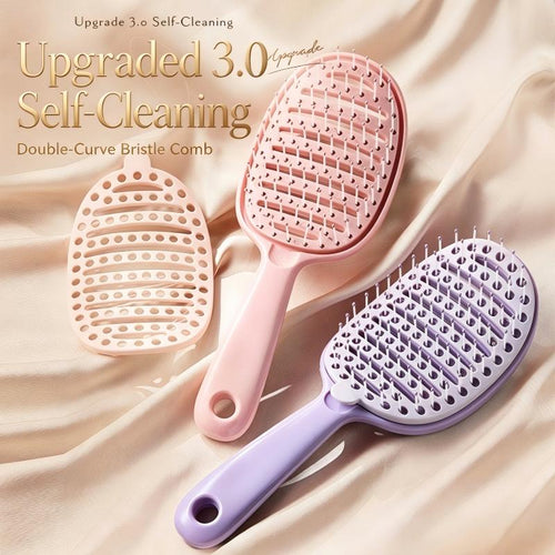 Self Cleaning Slicker Brush Wet Dry Massage Comb Portable Hair Remover